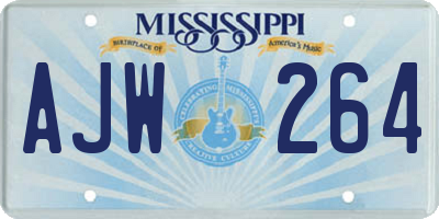 MS license plate AJW264