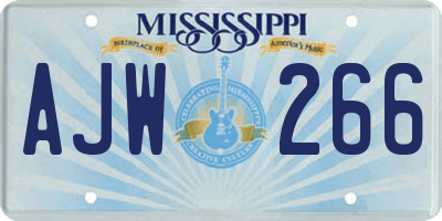 MS license plate AJW266