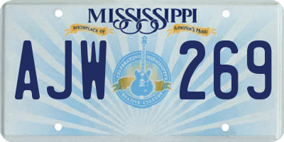 MS license plate AJW269
