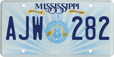 MS license plate AJW282