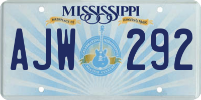 MS license plate AJW292