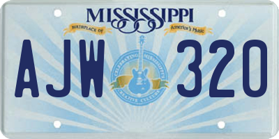 MS license plate AJW320