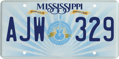 MS license plate AJW329