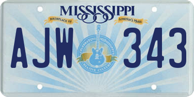 MS license plate AJW343
