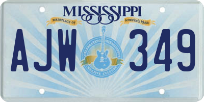 MS license plate AJW349