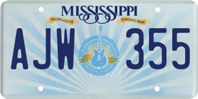 MS license plate AJW355