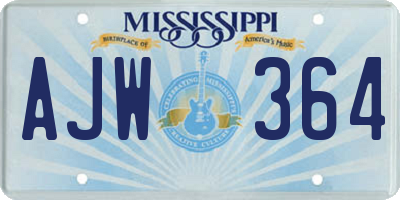 MS license plate AJW364