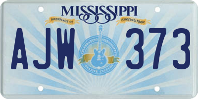 MS license plate AJW373