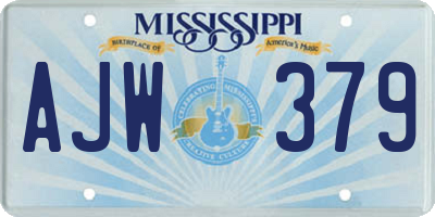 MS license plate AJW379