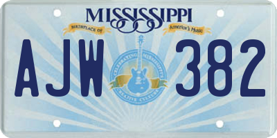 MS license plate AJW382