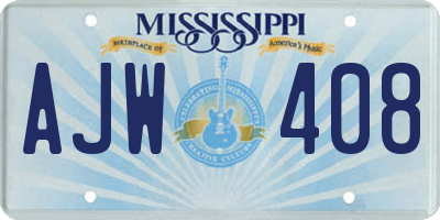 MS license plate AJW408