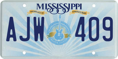 MS license plate AJW409