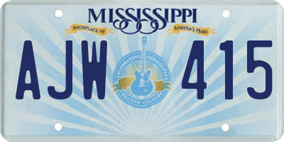 MS license plate AJW415