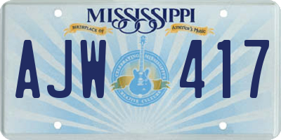 MS license plate AJW417
