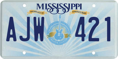 MS license plate AJW421