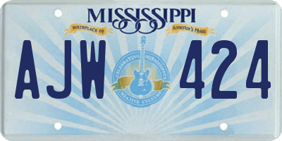 MS license plate AJW424
