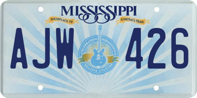 MS license plate AJW426