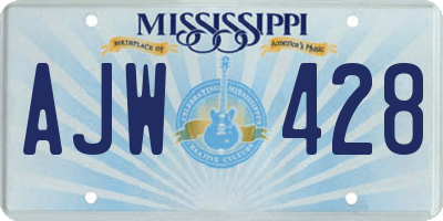 MS license plate AJW428