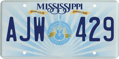 MS license plate AJW429