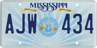 MS license plate AJW434