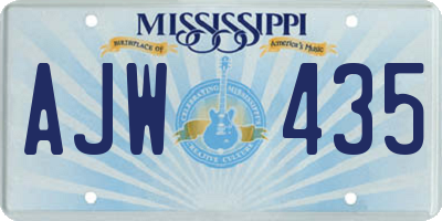 MS license plate AJW435