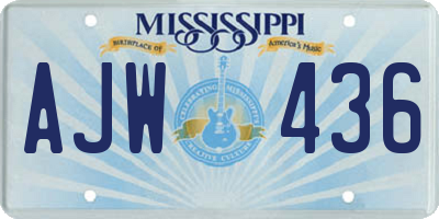 MS license plate AJW436