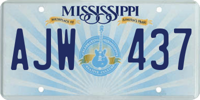 MS license plate AJW437