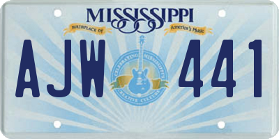 MS license plate AJW441