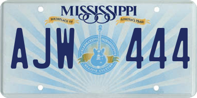 MS license plate AJW444