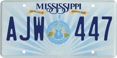MS license plate AJW447