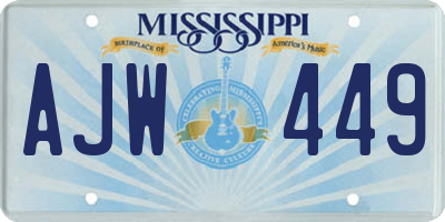 MS license plate AJW449