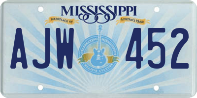 MS license plate AJW452