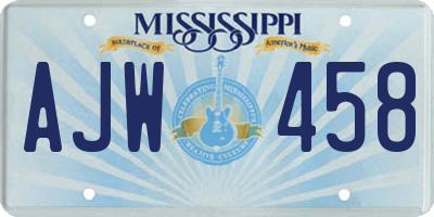 MS license plate AJW458