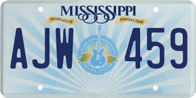 MS license plate AJW459