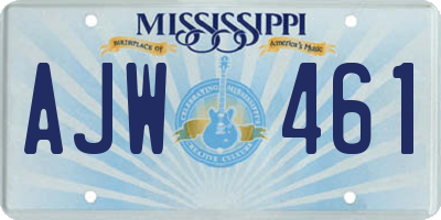 MS license plate AJW461