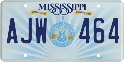 MS license plate AJW464