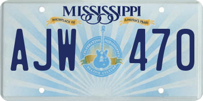 MS license plate AJW470