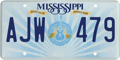 MS license plate AJW479