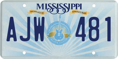 MS license plate AJW481