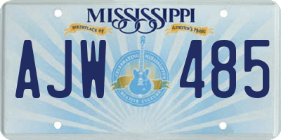 MS license plate AJW485