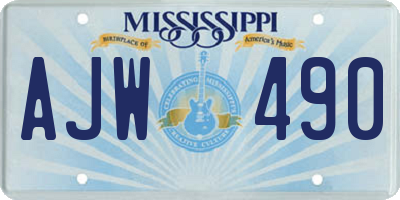 MS license plate AJW490