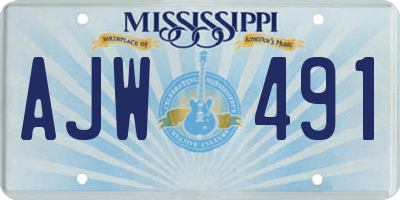 MS license plate AJW491