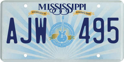 MS license plate AJW495