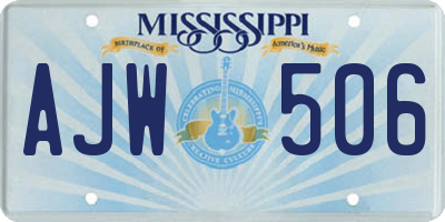 MS license plate AJW506