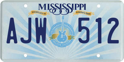 MS license plate AJW512