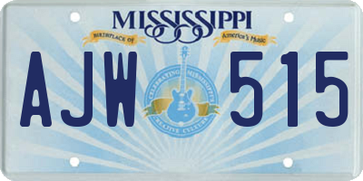 MS license plate AJW515