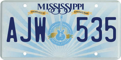 MS license plate AJW535