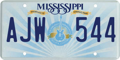 MS license plate AJW544
