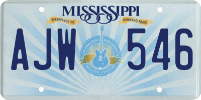 MS license plate AJW546