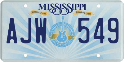 MS license plate AJW549